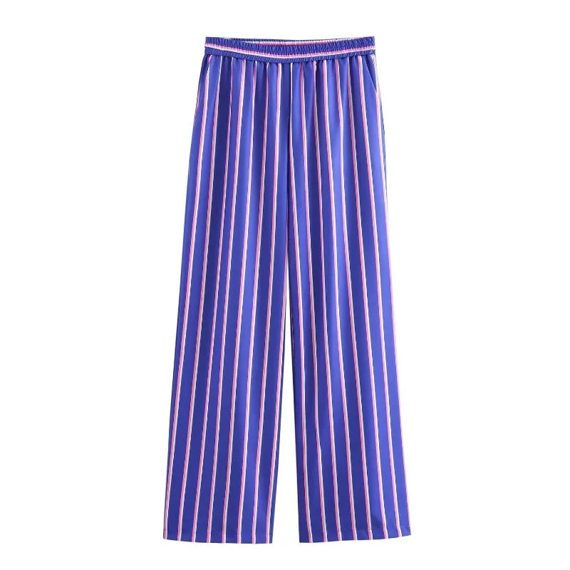 Oversized Striped Shirt Pants Suit